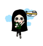 Black Long Hair girl（個別スタンプ：28）