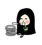 Black Long Hair girl（個別スタンプ：29）