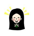 Black Long Hair girl（個別スタンプ：35）