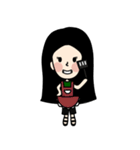 Black Long Hair girl（個別スタンプ：36）