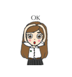 A girl in a university（個別スタンプ：25）