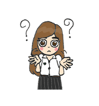 A girl in a university（個別スタンプ：32）