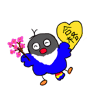 青ボタンインコスタンプ3（個別スタンプ：3）