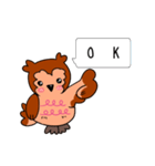 フクロウと一緒！吹き出しスタンプ（個別スタンプ：1）