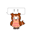 フクロウと一緒！吹き出しスタンプ（個別スタンプ：21）
