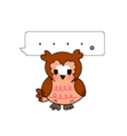 フクロウと一緒！吹き出しスタンプ（個別スタンプ：36）