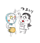 おかめ、ひょっとこ、きつねさん（個別スタンプ：3）