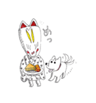 おかめ、ひょっとこ、きつねさん（個別スタンプ：7）