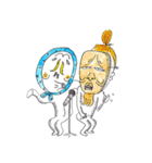 おかめ、ひょっとこ、きつねさん（個別スタンプ：34）