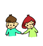 Meng stay red with green couple（個別スタンプ：1）