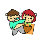 Meng stay red with green couple（個別スタンプ：6）