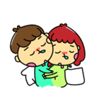 Meng stay red with green couple（個別スタンプ：25）