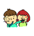 Meng stay red with green couple（個別スタンプ：34）