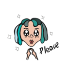 Central parting girl（個別スタンプ：7）
