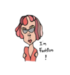 Central parting girl（個別スタンプ：21）