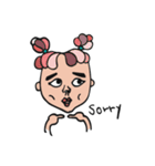 Central parting girl（個別スタンプ：23）