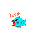 水中魚ーきんぐ まゆげちゃん（個別スタンプ：4）