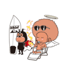 BABY天使アフロとマスク・ド・イビル（個別スタンプ：36）