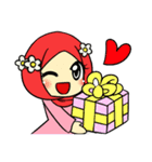 so cute muslim girl（個別スタンプ：9）