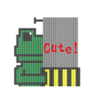 8-bit pixel 電柱から覗く動物（個別スタンプ：33）