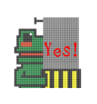 8-bit pixel 電柱から覗く動物（個別スタンプ：34）