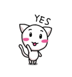 楽しい白猫（個別スタンプ：4）