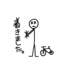 黒い線の人間と猫（個別スタンプ：10）