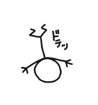 黒い線の人間と猫（個別スタンプ：21）