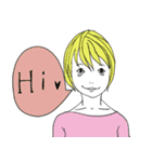 ショートカットな女子（個別スタンプ：1）