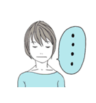 ショートカットな女子（個別スタンプ：3）
