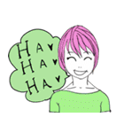ショートカットな女子（個別スタンプ：6）