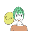 ショートカットな女子（個別スタンプ：14）