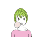 ショートカットな女子（個別スタンプ：15）