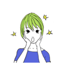 ショートカットな女子（個別スタンプ：16）