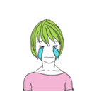 ショートカットな女子（個別スタンプ：17）