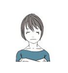 ショートカットな女子（個別スタンプ：19）