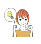 ショートカットな女子（個別スタンプ：22）