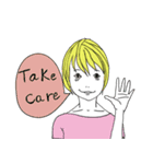 ショートカットな女子（個別スタンプ：24）
