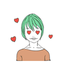 ショートカットな女子（個別スタンプ：32）