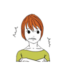 ショートカットな女子（個別スタンプ：34）