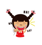 two braids girl ＆ her friend（個別スタンプ：1）