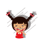 two braids girl ＆ her friend（個別スタンプ：2）