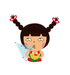 two braids girl ＆ her friend（個別スタンプ：19）