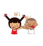 two braids girl ＆ her friend（個別スタンプ：20）