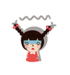 two braids girl ＆ her friend（個別スタンプ：30）