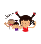 two braids girl ＆ her friend（個別スタンプ：40）
