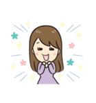 自分大好きガールと愛犬モモ（個別スタンプ：1）