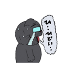 ぶー♂めがね黒猫③（個別スタンプ：3）