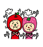 Apple and strawberry（個別スタンプ：18）
