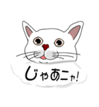 吹き出しに白ねこと黒猫。大きな文字（個別スタンプ：5）